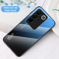 เคส V27e ไล่ระดับสีสำหรับ VIVO V27 5G V27เคสสำหรับ VIVO กระจกป้องกันมือถือ5G V27e เคสโทรศัพท์เคสกระจกแฟชั่น