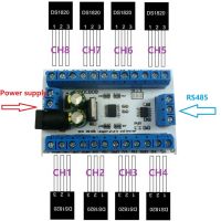 Ds18b20 8Ch Rs485เซ็นเซอร์ควบคุมอุณหภูมิ Rtu Modbus Rtu โมดูลดิจิตอลระยะไกล