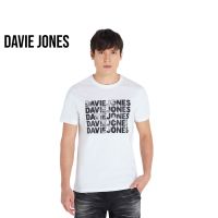 DAVIE JONES เสื้อยืดพิมพ์ลาย สีขาว Graphic Print T-Shirt in white LG0028WH