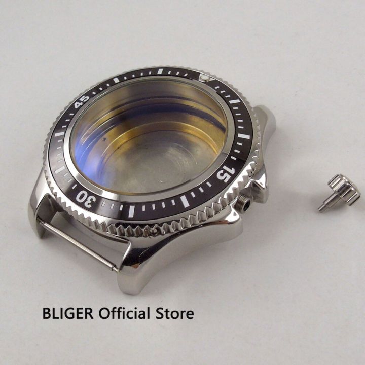 44mm-bliger-316l-stainless-steel-watch-case-black-fit-eta-2836-miyota-8215-821a-dg-2813-automatic-movement