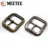 Meetee 2/5Pcs 20/35mm Vintage Ancient Silver Brass Belt Buckles Metal Pin Buckle Head Leather Band Clasp Head Decor Accessories