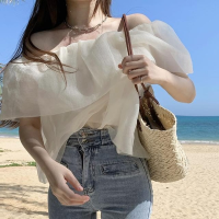 2023 WX French Sweet One-Shoulder Shirt Women S Summer New Style