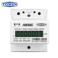 TOMZN 100A 110V220V 90-300V 60HZ เฟสเดียวสามสาย Din Rail KWH วัตต์ชั่วโมง Din-Rail Energy Meter LCD สำหรับอเมริกา