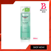 (TONER) 200ml. Eucerin Pro ACNE SOLUTION TONER ยูเซอริน โทนเนอร์ ลดปัญหาสิว ปรับสมดุลผิว ลดผิวมัน บำรุงผิวหน้า