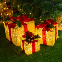 Led Gift Box Christmas Decoration Xmas Tree Ornament Market Window Ornament Christmas Decorations for Home New Year Kids Gift