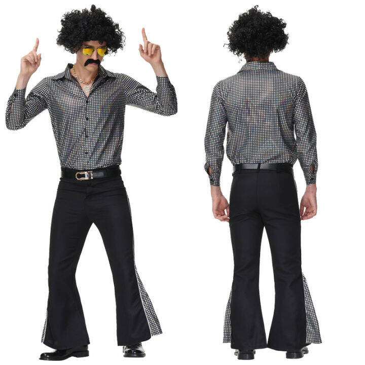 Retro 70s Hippie Cosplay Costume Halloween Costume Suit for Men Fancy ...