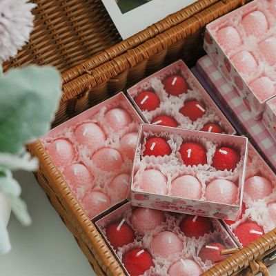4/6/9pcs Strawberry Candles Soy Wax Aromatherapy Scented Candles Indoor Creative Wedding Birthday Decor Desktop Ornament