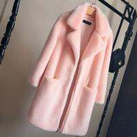 Xingke ใหม่ Faux Mink Fur Coat ผู้หญิงฤดูใบไม้ร่วงฤดูหนาวหนาเสื้อแจ็คเก็ตขนสัตว์หญิงแฟชั่นสีชมพูสีขาว Mink Fur Coats Plus ขนาด