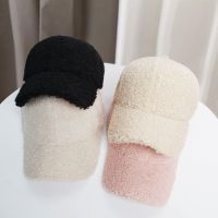 New Casual Outdoor Warm Winter Cap Girl Women Adjustable Artificial Lamb Wool Baseball Cap Hip-Hop Hat Visor Man Sun Hat