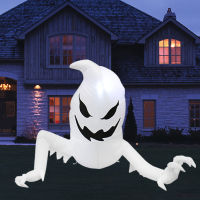 Microgood 1ชุด Inflatable Ghost Glow สีขาวน่ากลัว Luminous Zipper Design ฮาโลวีน Inflatable Garden Ghost Decor สำหรับปาร์ตี้1ชุด Creative