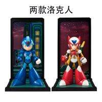 8-13ซม. ของเล่นโมเดลผู้ชายขนาดใหญ่ภาพอนิเมะ Megaman Rockman สีน้ำเงินและสีแดง Rokuman พีวีซีรุ่นตุ๊กตาแอคชั่นฟิกเกอร์ภาพอนิเมะ