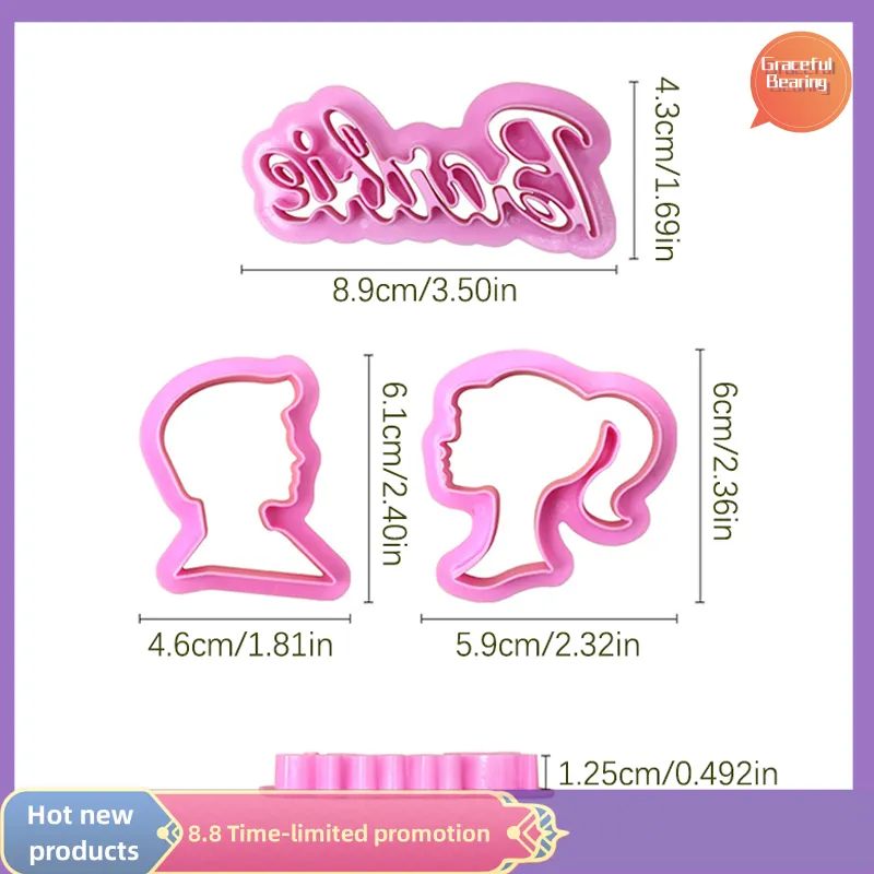 Barbie Princesa Cookie Mold Set, Fondant Baking Tool, Kawaii Cartoon, DIY  Bolo Styling, Ferramentas Manuais, Dona de Casa Feminina, Presente  Acessório - AliExpress