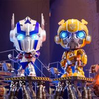 【CW】Transformation Robot toy 10cm acousto-optic bumblebee Optimus Prime Action Figure Collection Model Toys Gifts for Children