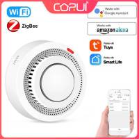 CORUI Tuya WiFi Zigbee Smart Smoke Detector Smart Fire Alarm Photoelectric Smoke Sensor Support Alexa Google Home Smart Life APP Household Security Sy