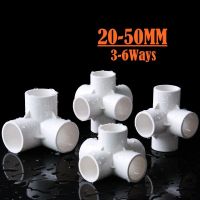 20-50mm PVC PIPE JOINT FITTING ELBOW CONNECTOR DIY ART Water Parts 3-6 WAYS White color