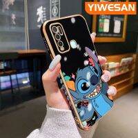 YIWESAN เคสสำหรับ Vivo Y50เคส Y30i Y30ลายการ์ตูนบางเคสโทรศัพท์ชุบหรูหรารูปแบบขอบสี่เหลี่ยมใหม่เคสซิลิโคนกันกระแทกคลุมทั้งหมดป้องกันเลนส์กล้อง