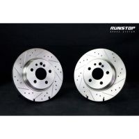 RUNSTOP รันสตอป brake disc จานเบรคหน้า แบบเรียบ ขนาดเดิม320 Mercedes Benz รุ่น W140 S280 S500 ราคาต่อคู่