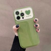 .Suitable For Green Little Love pattern Casing iPhone 12 13 14 Pro Max 14pro Phone Case 12pro 13promax Air Cushion Full Cover Anti Drop Soft Silicone Protective for Womens