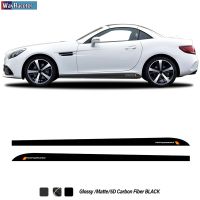 2 Pcs Racing Sport Car Door Side Skirt Stripes Sticker Vinyl Decal For Mercedes Benz SLC Class AMG SLC200 Accessores