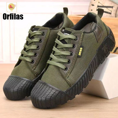 Orfilas รองเท้าเทรนนิ่งผ้าใบทรงเตี้ยกลางแจ้ง ไซต์ก่อสร้าง, รองเท้าฟาร์มกันลื่น, ทนสิ่งสกปรกและทนต่อการสึกหรอ, รองเท้าลำลองผู้ชาย