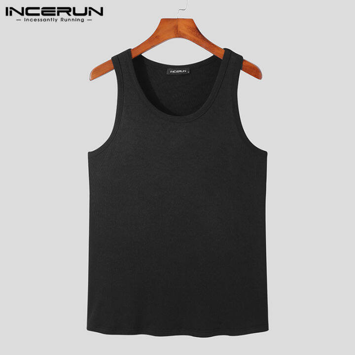 incerun-เสื้อกล้ามออกกำลังกายสำหรับผู้ชาย-เสื้อแขนกุดเสื้อกล้ามสำหรับใส่ฝึกเสื้อกีฬาเสื้อเชิ้ตสร้างร่างกายเสื้อยืดสไตล์ตะวันตก