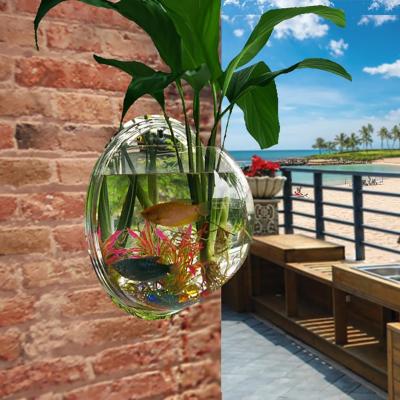 Home Decor Aquarium Fish Tank Decor แขวนกระถางดอกไม้ Glass Ball แจกัน Terrarium Wall คอนเทนเนอร์แขวนแจกันแก้วสำหรับ Deco