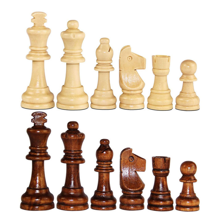 หมากฮอสไม้มาตรฐาน-manicen-staunton-32pcs-เกมหมากรุก-pawns-2-2in-king-figures-figurine-ชิ้นสำหรับเกมกระดานหมากรุก