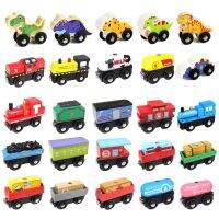 Wooden Magnetic Train Locomotive Car Toys Wood Railway Car Accessories fit for Brand Wooden Tracks Educational Kids Toys