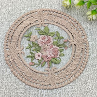 12cm Coaster Plate Mat Anti-scald Coaster Insulation Coffee Cups Coaster Lace Coaster Placemat Embroidery Coaster