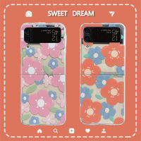 NewHotins ดอกไม้ที่สวยงามโปร่งใสพับเคสศัพท์สำหรับ Samsung Galaxy Z Flip3 ZFold 3 4 Flip 12 Z Flip4 Flip3กันกระแทกจัดส่งฟรี