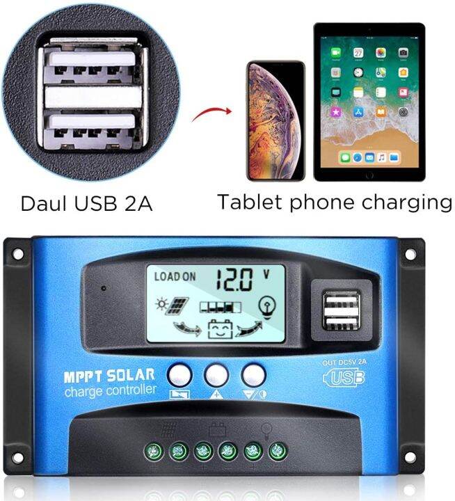 holiday-discounts-new-30-40-50-60-100a-mppt-solar-charge-controller-dual-usb-lcd-display-12v-24v-auto-solar-cell-panel-charger-regulator-with-load