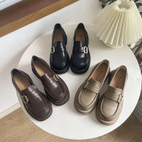 Retro Brown Oxford Shoes For Women Chic Platform Patent Leather Slip On Loafers British style Fashion Flats Black Office Shoes