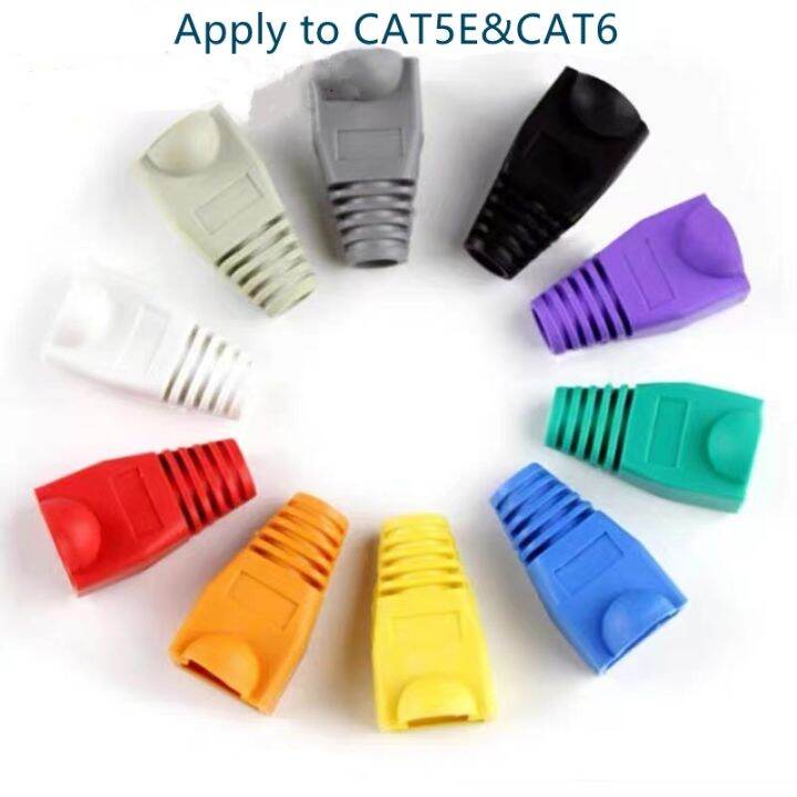 100pcs-rj45-boot-pvc-environmental-protection-color-cat5e-cat6-crystal-head-sheath-rubber-plastic-sleeve-network-cable