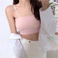 Tube Top Bra Women Vest with Chest Pad All-match Camisole Girl Underwear Pink Bandeau Tops for Women Ropa Interior Femenina