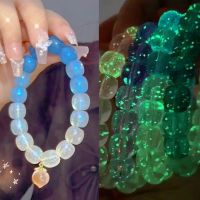 กำไลข้อมือไล่ระดับสีเรืองแสง1ชิ้นไฟกลางคืนหินเรืองแสง Jellery เรืองแสงในที่มืดสำหรับเครื่องประดับสร้อยข้อมือฤดูร้อนของผู้หญิง