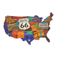 ป้ายสังกะสี Route 66 Main Street USA (ปั๊มนูน)