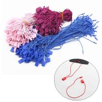 100 Pcs 18cm DIY Clothes Tag Clothing Wire Rope Single-Hand Rope Hanging Plastic Beads Square Tags Labels Polyester Cord Labels