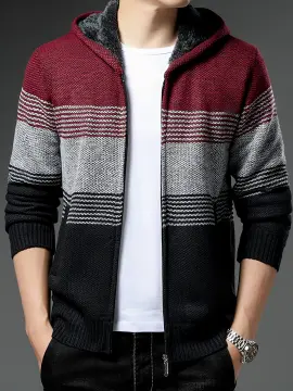 Men's fashion casual hot sale hooded cardigan w12