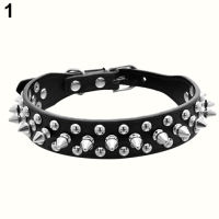 huanhuang® Pet Dog Rivet Collar Spiked Studded Strap Faux Leather Buckle Neck Collar