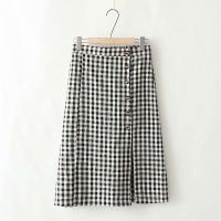 COD ⊙☽ CUZ81VG V SHOP Plus Size XL-4XL Korean Fashion Womens Plaid Midi Skirt