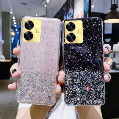 เคสโทรศัพท์มือถือเคสโทรศัพท์แบบใสใหม่สำหรับ Realme C55 Realme ปลอกอ่อน C55NFC 10T 5G 2023แวววาว TPU ซิลิโคนโปร่งใสเคสโทรศัพท์ REALMEC55 NFC