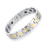 Refined Mens Titanium Energy Therapy Bracelet With Strong Magnets Germanium Bangles Bands Jewelry