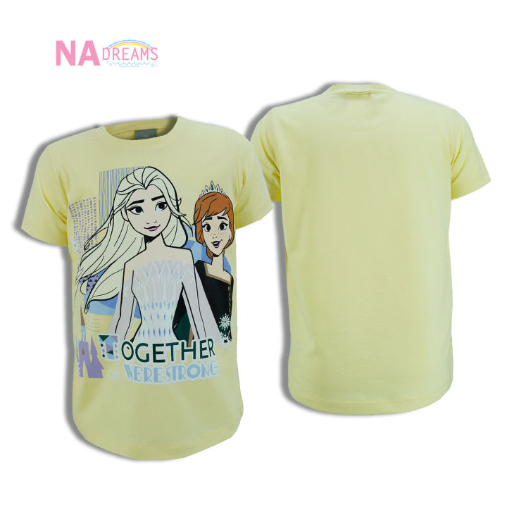 disney-เสื้อคอกลม-ผ้าคอตตอนสแปนเด็กซ์-cotton-ผสม-spandex-ลาย-โฟรเซ่น-frozen-เนื้อผ้าดีนุ่มมากจาก-nadreams-เนื้อผ้าดี-นุ่มมาก