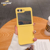 KISSCASE เคสหน้าจอพับได้เหมาะสำหรับ Samsung Galaxy Z Flip 5คลุมทั้งหมดหลากสีกันตกกันกระแทกกันเคสโทรศัพท์สแกนลายนิ้วมือสำหรับ Samsung Galaxy Z Flip 5