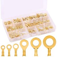 ✔✓ 150/260pcs Uninsulated Wire Connector Assortment Kit M3/M4/M5/M6/M8/M10 Copper Crimp Ring Terminals