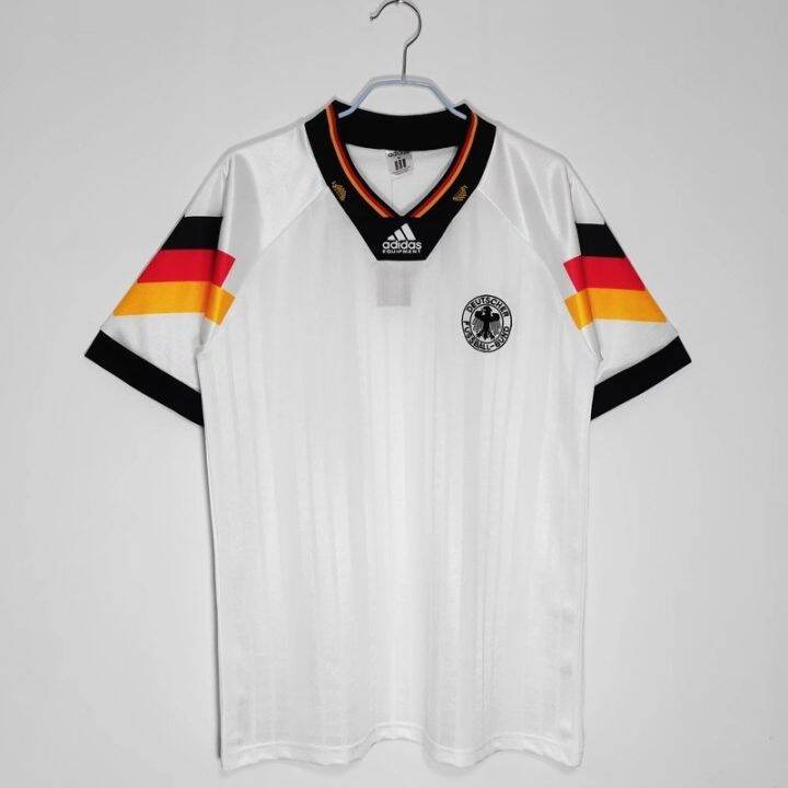 เสื้อกีฬาแขนสั้น-ลายทีมชาติฟุตบอลเยอรมนี-1992-season-ย้อนยุค-คุณภาพสูง-aaa-s-xxl