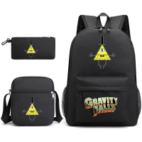 3Pcs Gravity Falls Bookbag กระเป๋าเป้สะพายหลังเด็ก Boys Girls School กระเป๋าเป้สะพายหลังทุกวัน Mochilas กระเป๋าสะพาย Set