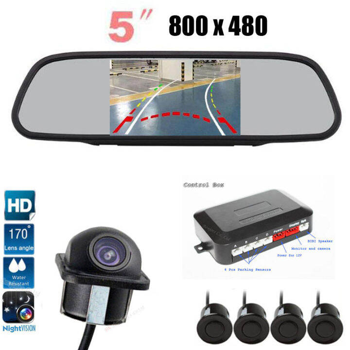 Digital 5 Inch LCD Car Monitor with Dynamic Track Rear View CCD Backup
