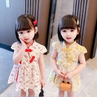 CNY Baby Girl Summer Dress Children Thin Antique Dress Girl Cheongsam Summer Child Chinese Style Princess Dress