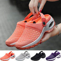 Womens Slippers Mesh Female Loaffers Air Cushion Heightening Casual Shoes Breathable Sandals Walking Shoes Outdoor Lightweight